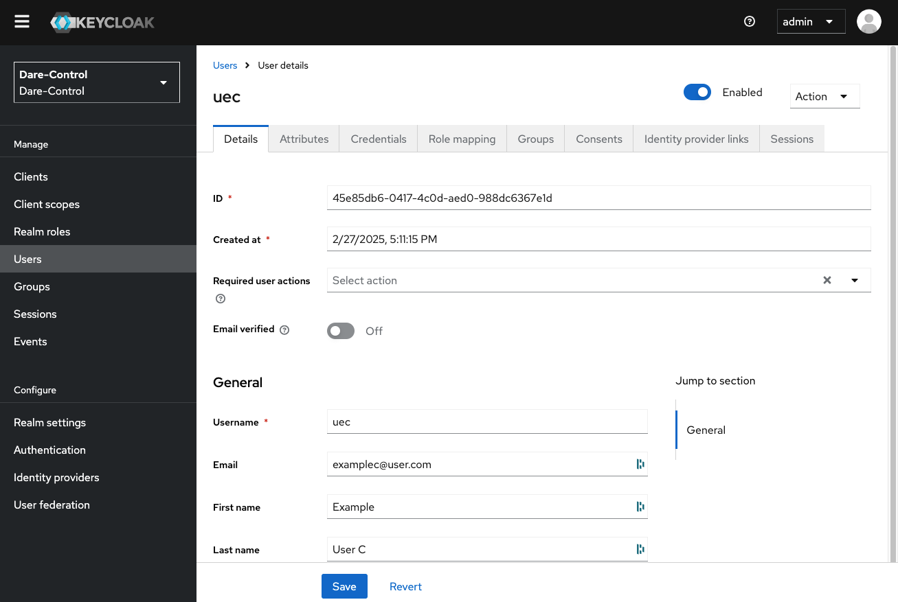 Change user details