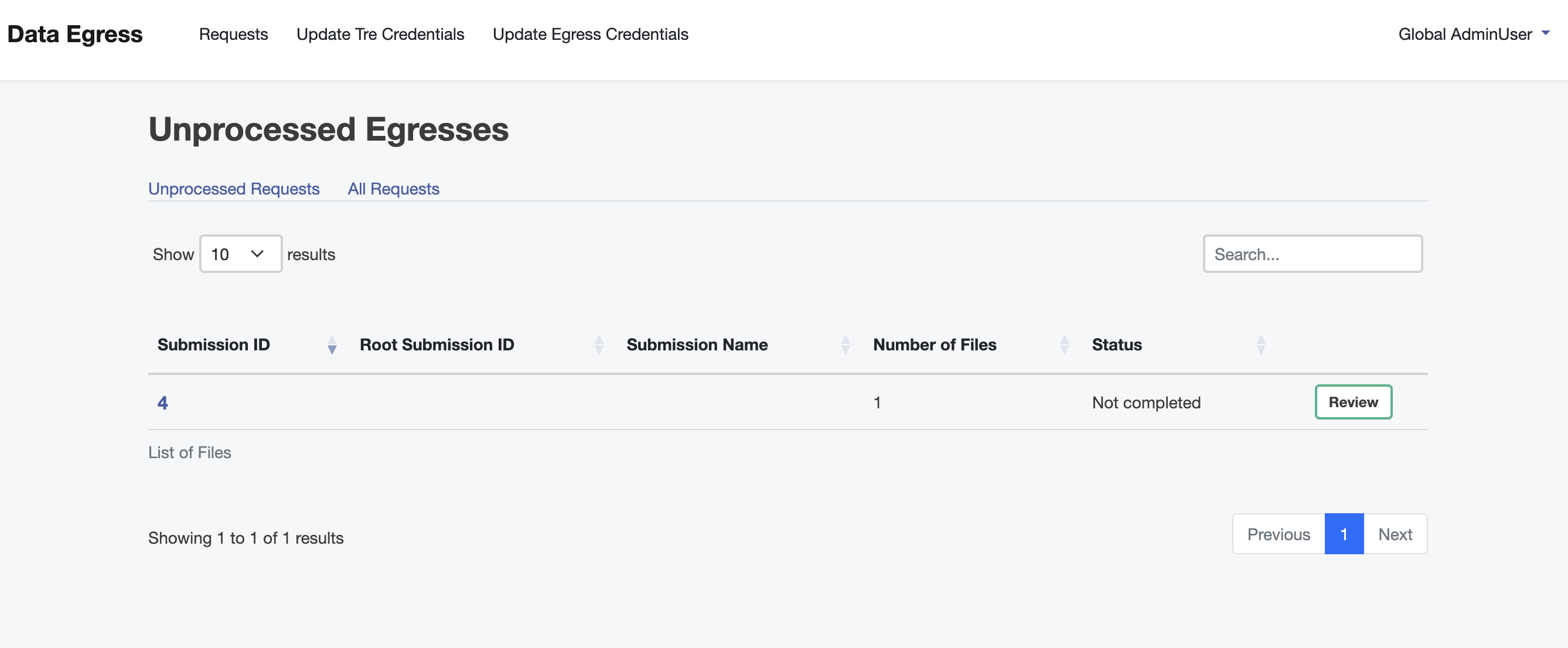 View Unprocessed Requests