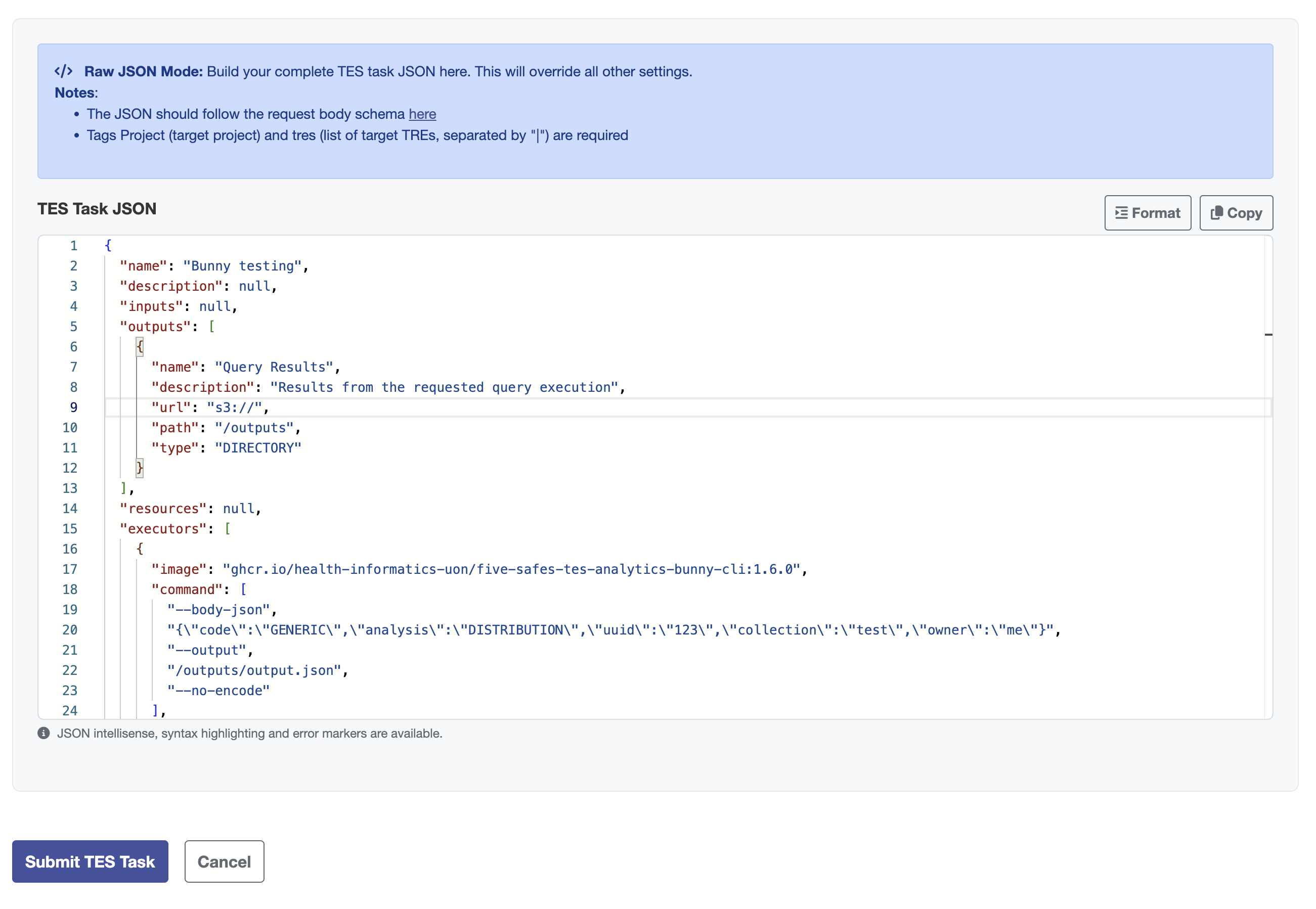 raw json wizard
